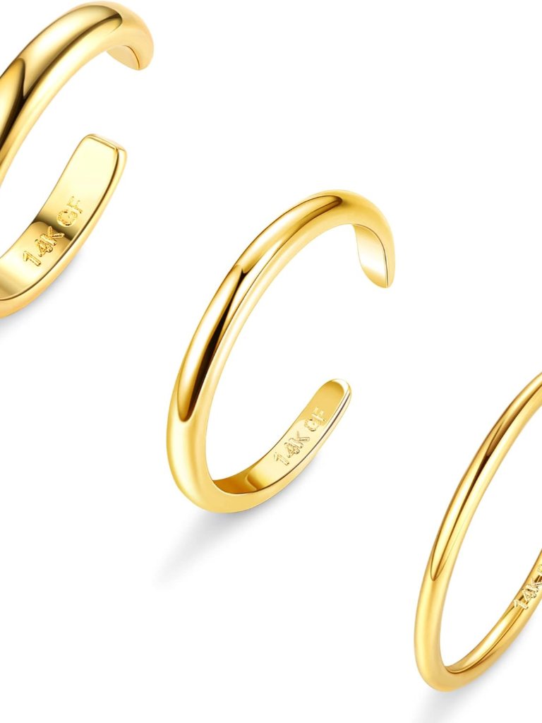 Toe Rings For Women Gold Trendy 14k Gold Filled Toe Rings Set Thin Band Beach Fo